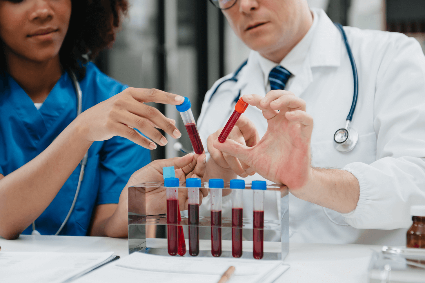 Blood test tubes